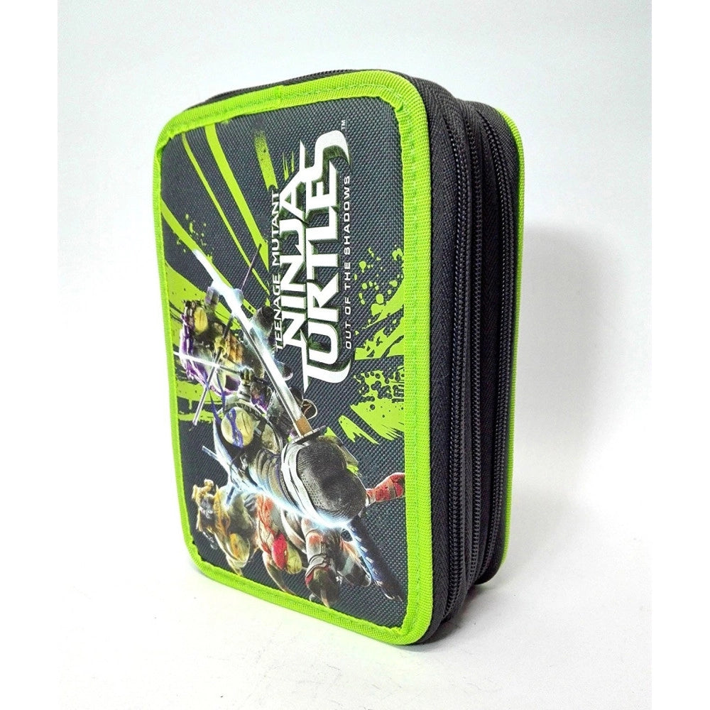 Trade Shop - Astuccio 3 Zip Scomparti Cerniere Tartarughe Ninja Turtles Fantasia Accessoriato -