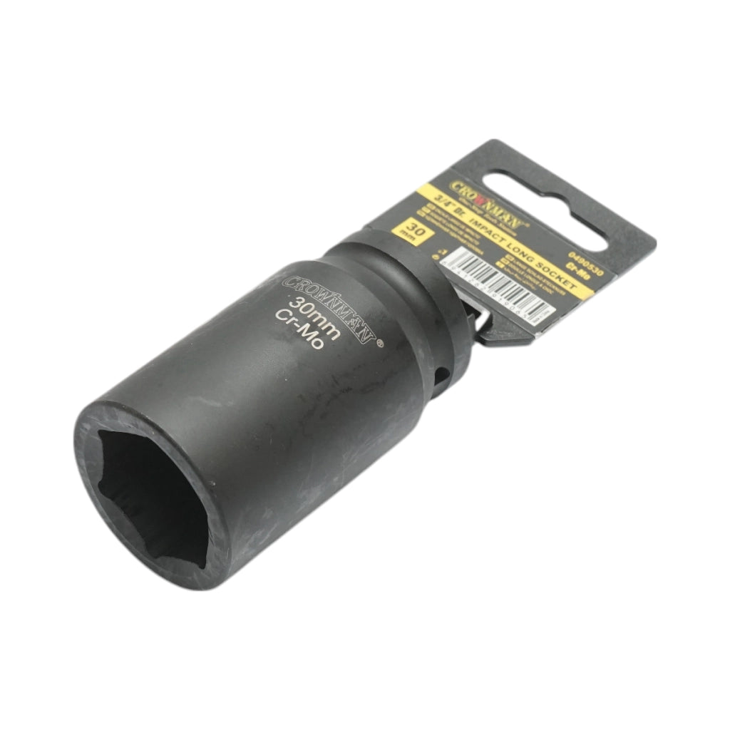 Chiave a bussola a impatto Crownman da 30 mm, attacco quadro da 3/4 di pollice in acciaio Cr-Mo