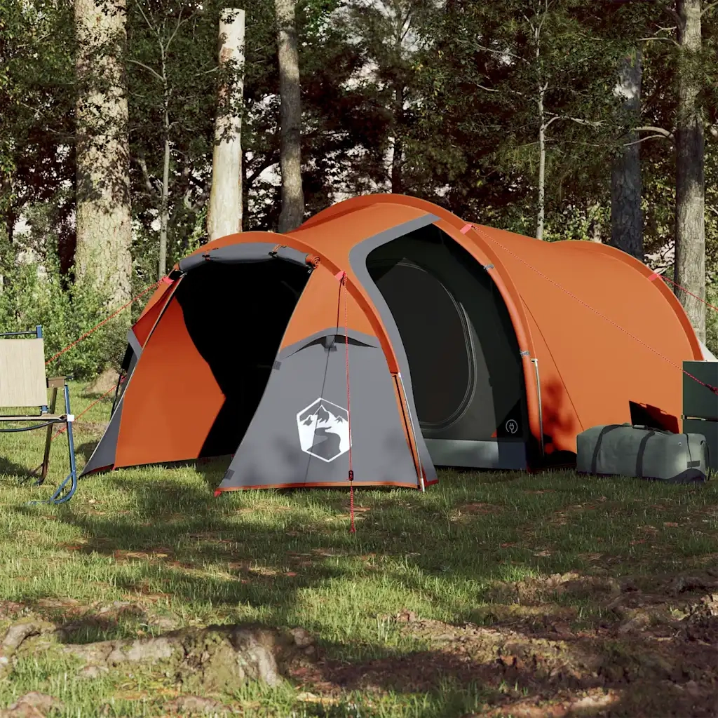 Tenda da Campeggio a Tunnel 2 Persone Arancione Impermeabile 94388
