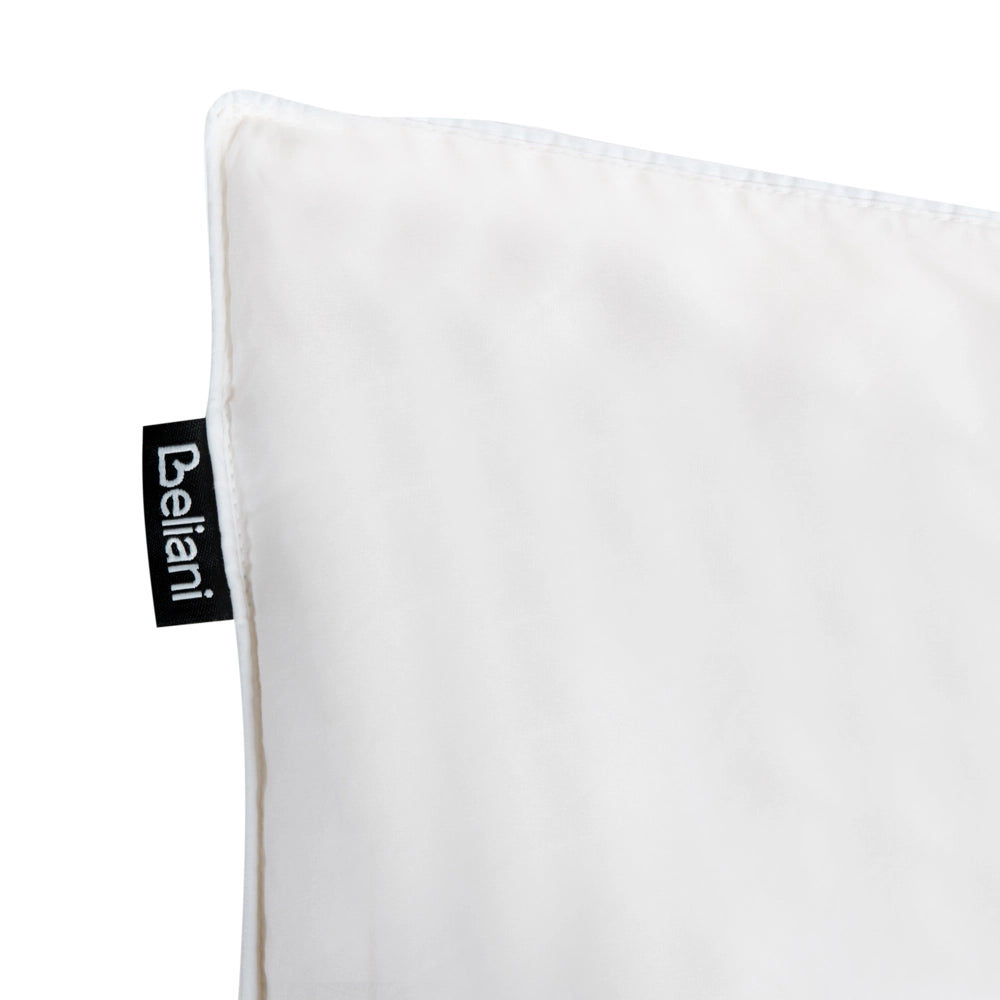 Set di 2 cuscini per letto in cotone bianco piumino d'anatra e piume 50 x 60 cm alto medio morbido