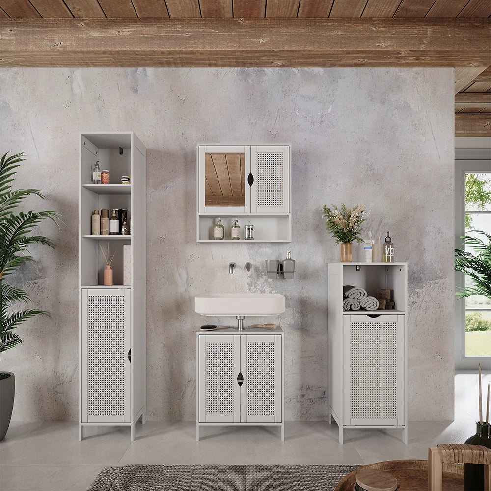 Vicco Mobile sottolavabo per bagno Bianco 48 x 60 cm con 2 porte