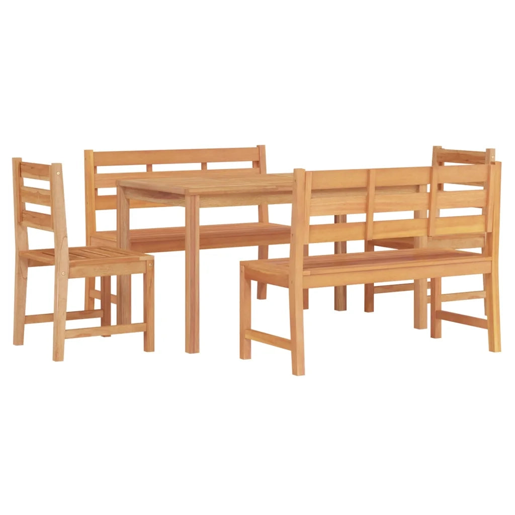 Set da Pranzo per Giardino 5 pz in Legno Massello di Teak cod mxl 35401