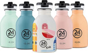 Flessa per bambini, acqua per scuola primaria e asilo nido, 250 ml, flacone con tappo, 100% ermetico, bottiglie d'acqua in acciaio inossidabile, disegno italiano