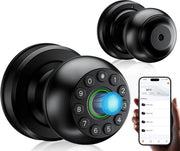Pannello di sicurezza per porte - rilevamento impronte digitali - protezione dell'accesso - 4-in-1 apertura - 17,8 x 7,6 cm - nero