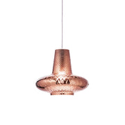 Giulietta sospensione ø.320x3150mm. 1xe27 70w hs-ip20-v.grigio,vtr.oro rosa