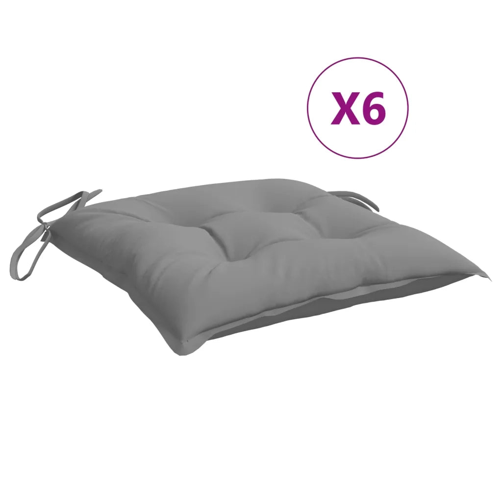 Cuscini per Sedie 6 pz Grigi 40x40x7 cm in Tessuto cod mxl 41725