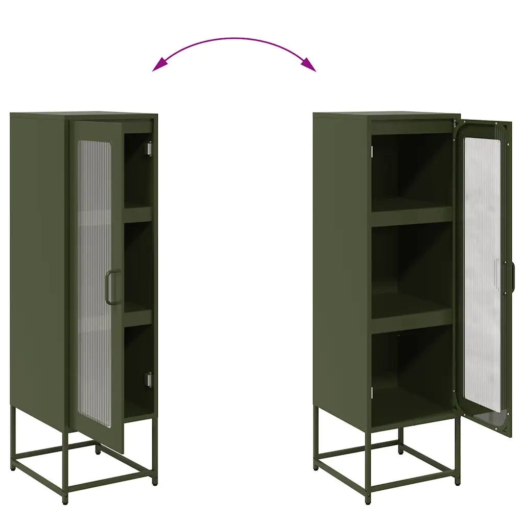 Credenza Verde Oliva 36x39x123 cm Acciaio Laminato a Freddo 853396