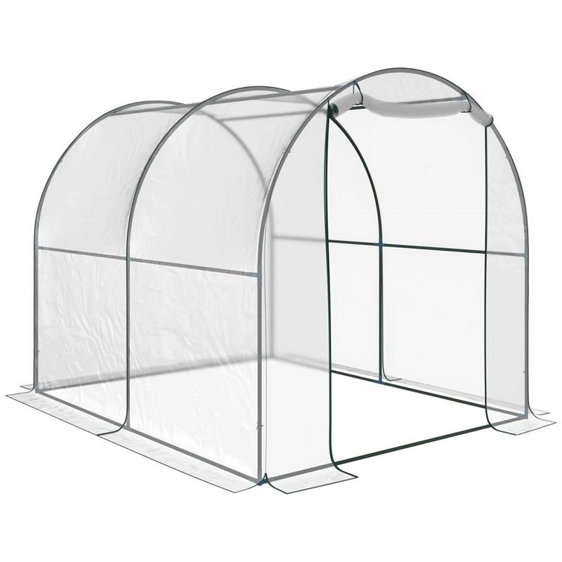 SERRA DA GIARDINO A TUNNEL CON COPERTURA IN PVC 250 X 200 X 200 CM TRASPARENTE
