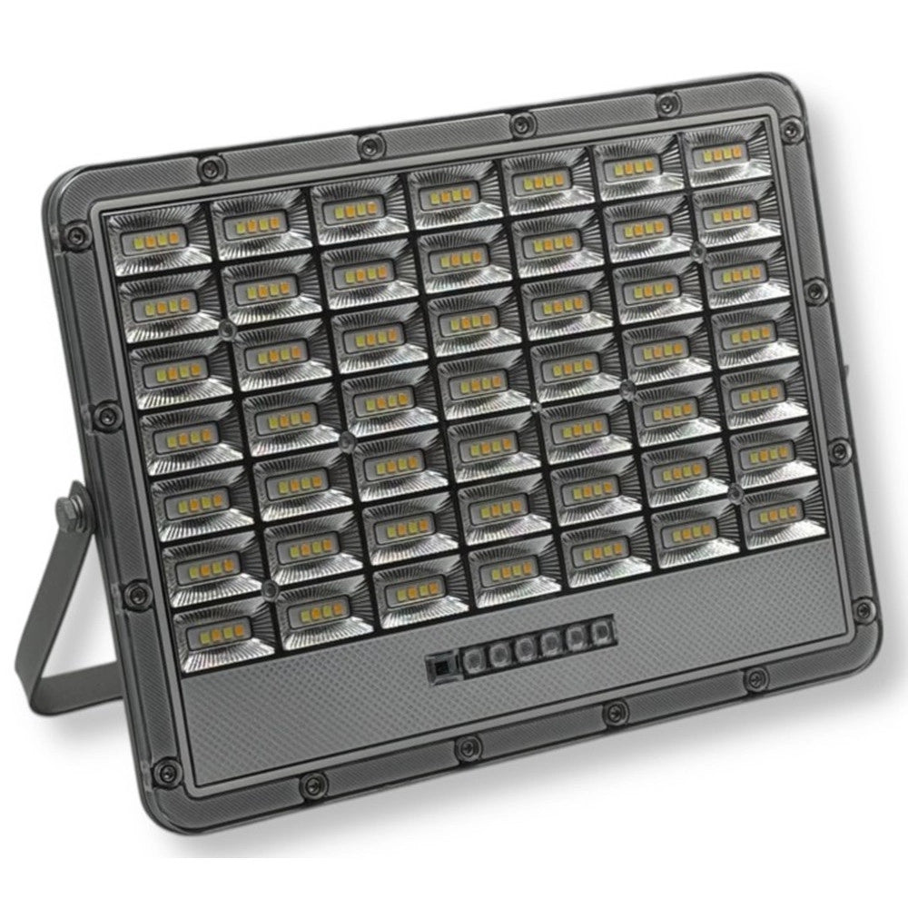 Trade Shop - Faro Led Floodlight 2000lm Ip65 Grigio Con Pannello Solare Telecomando Cct Tk08-200w-3c -
