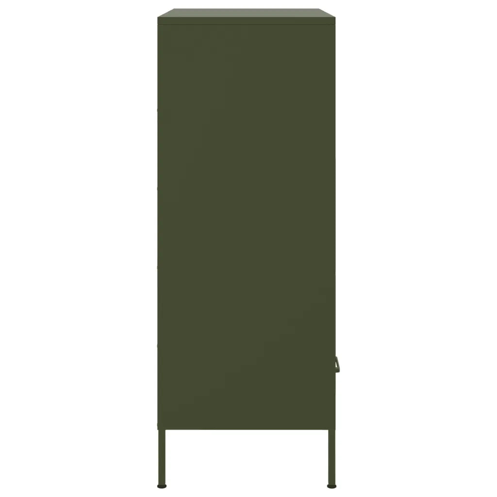 Credenza-Buffet-Armadio da cucina Verde Oliva 68x39x101,5 cm in Acciaio 913451