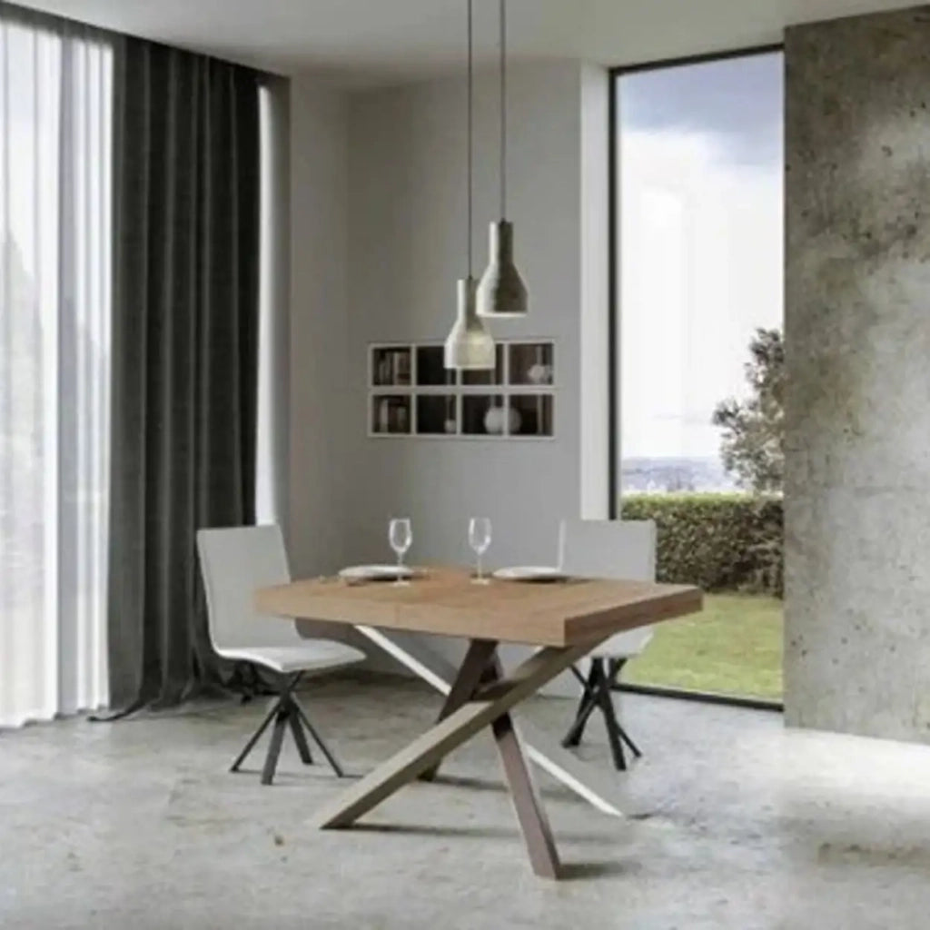 Tavolo allungabile 160/264x90 cm Volantis colore quercia natura gambe multicolore 4/C