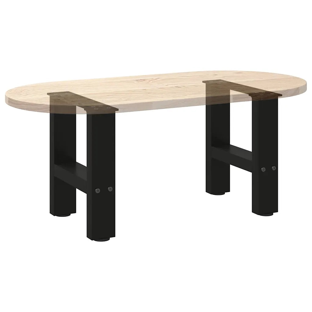 Gambe per Tavolino da Caff¨¨ Nere 2 pz-Set di 2 Gamba per Tavolo 30x(30-31) cm Acciaio