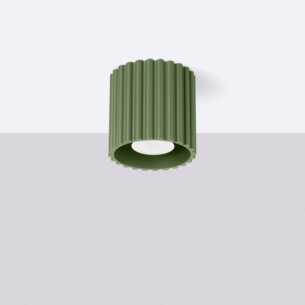 Spot soffitto tondo VISTAO Pure Lume verde oliva GU10 10cm