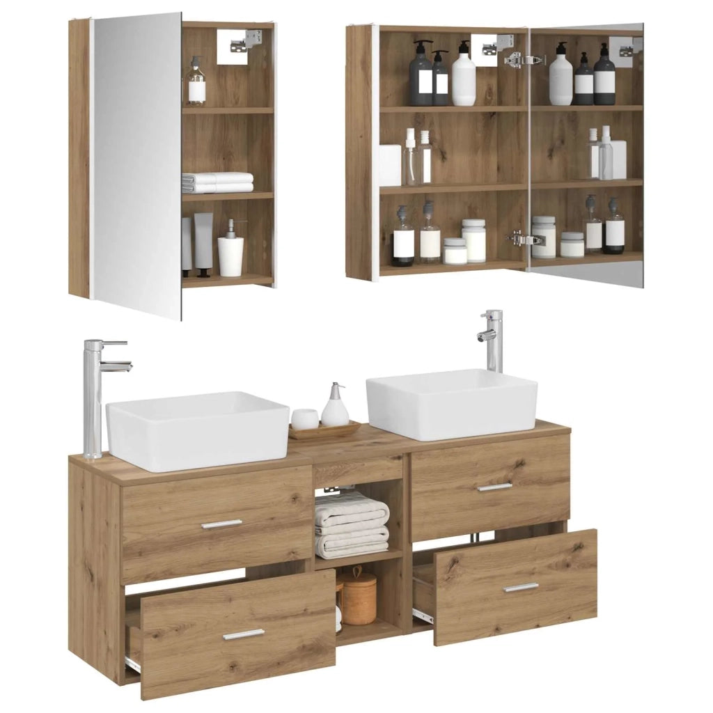 Set di mobili per il bagno 5 pcs Rovere Artigianale 3406854