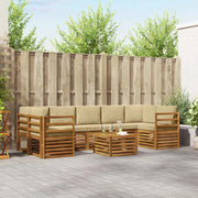 Set di divani da esterno con cuscino 8 pcs Naturale e Beige 3374513