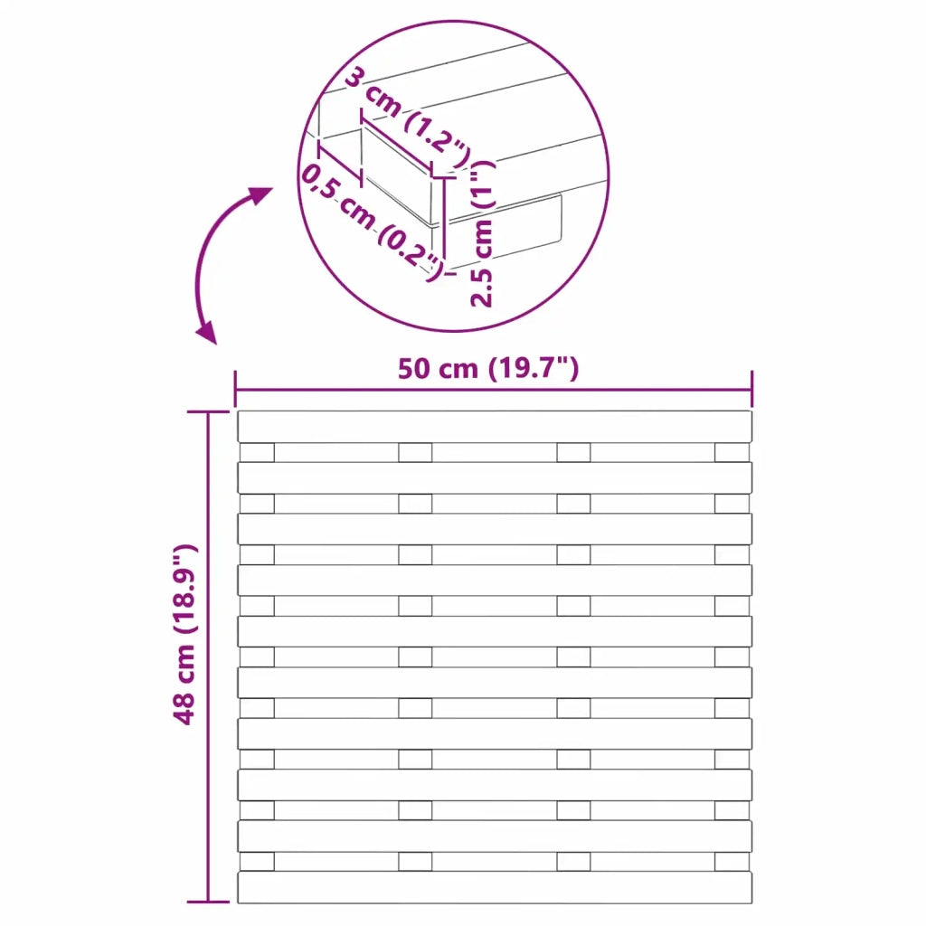 Tappeto da bagno Tinta unita Marrone 50 x 48 x 2,5 cm legno CFW7789659