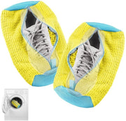 2 sacchi di lavaggio per scarpe per lavatrice e asciugatrice, 39 * 19 cm con pelo di pulizia 360° e cerniera (giallo)