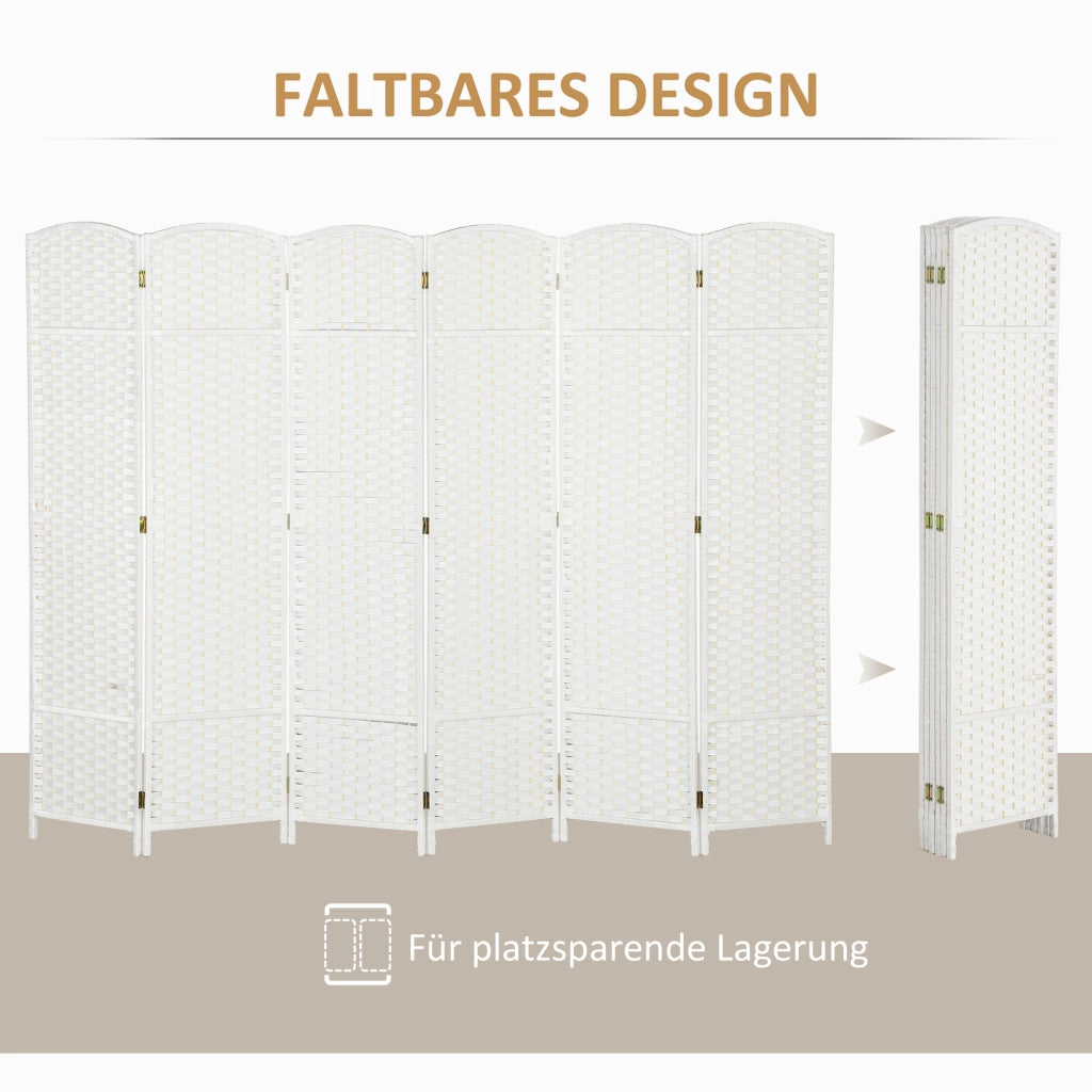 Paravento Filtro Luce 6 Pannelli ¨C Zephmum ¨C Bianco 180x160 cm