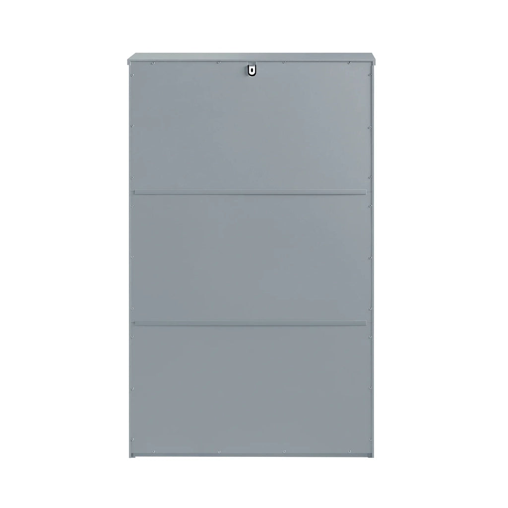 Scarpiera Con 2 Ribalte E 1 Cassetto Scarpiera Con Scomparto Aggiuntivo Portascarpe Salvaspazio Grigio 61x26x100cm FSR165-HG