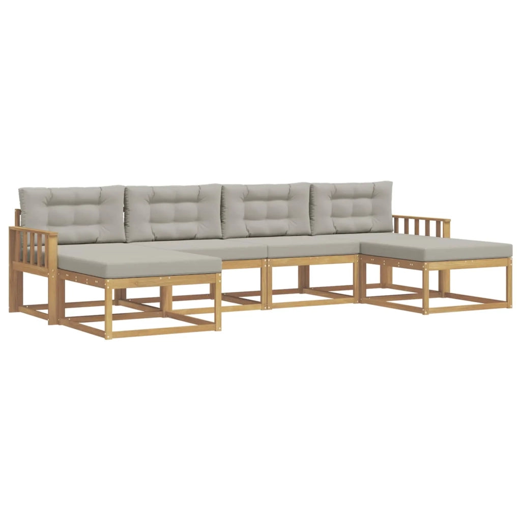 Set di divani da esterno 6 pz Bianco e Grigio Chiaro 3386825