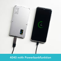 Instarter LED video light & camera light bi-color in formato tascabile I Potente 12 W come luce streaming dimmerabile e luce per cellulare I Batteria ricaricabile da 2 ore per foto