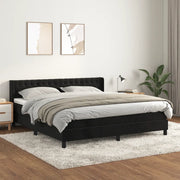 Giroletto a Molle con Materasso Nero 180x200 cm in Vellutocod mxl 122493