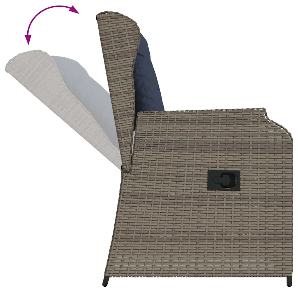 Panchina da giardino 2 pcs Grigio polyrattan 3394492
