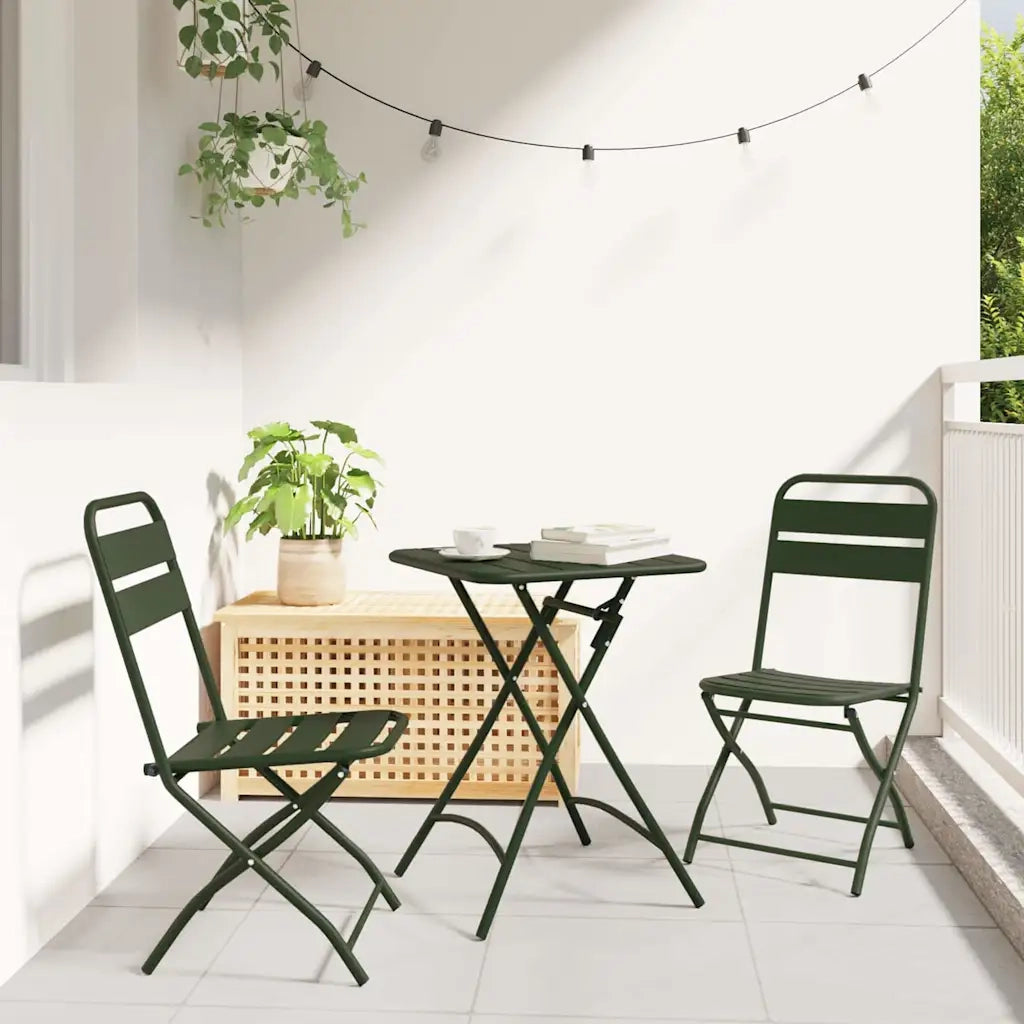 Sedia Pieghevole da Giardino 2 pcs Verde 42 x 52 x 82cm 42002937