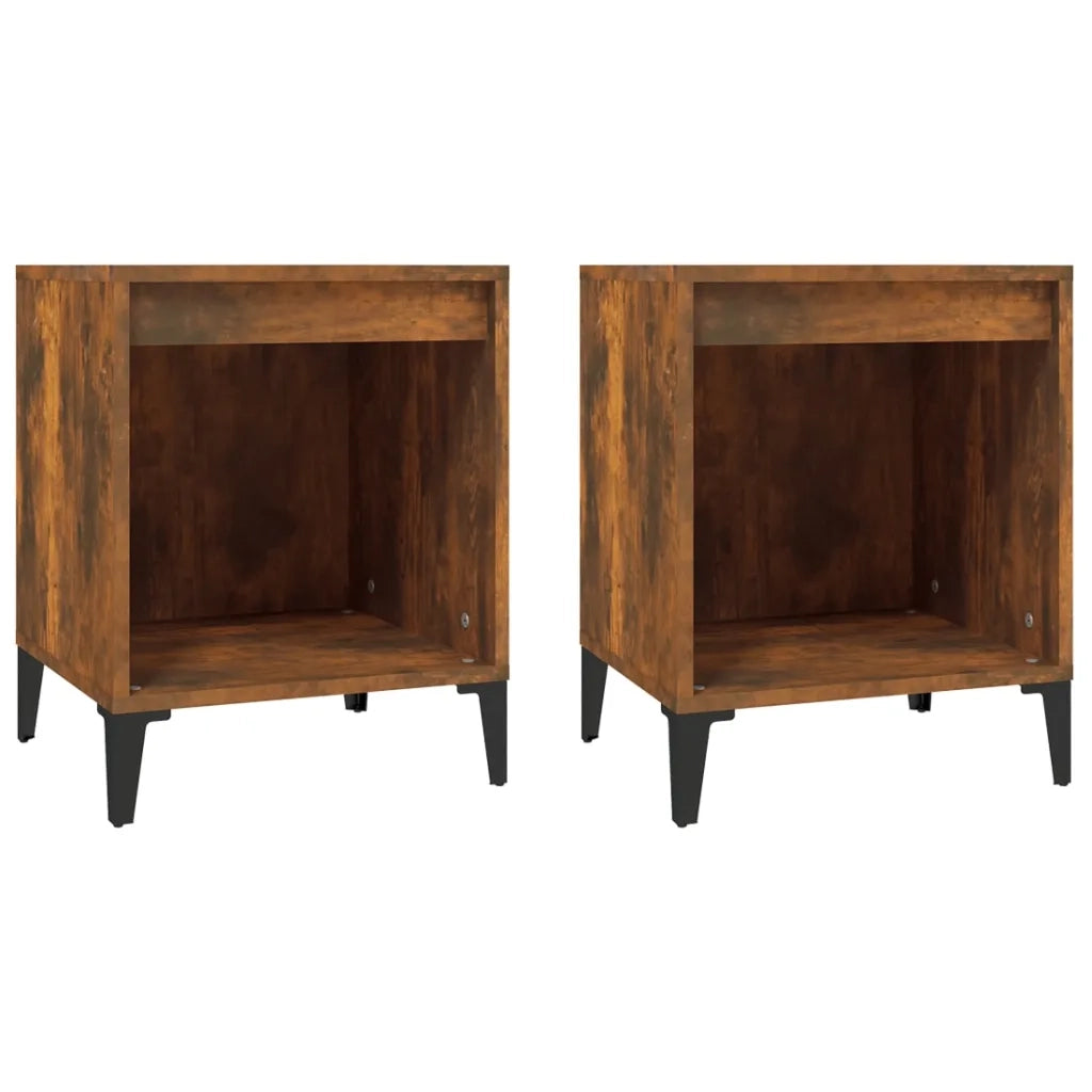 Comodini 2pz Rovere Fumo 40x35x50 cm cod mxl 30634