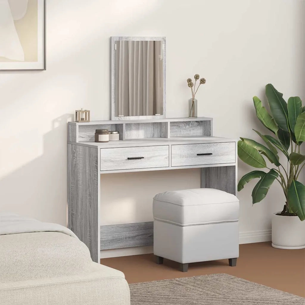 Tavolo da Trucco con cassetto Grigio Sonoma 100 x 41 x 140 cm 865150