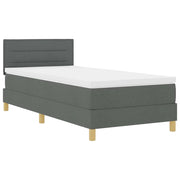 Letto singolo | Letto per adulti | Letto a Sorgente LED Grigio scuro 90 x 200 cm Tessuto
