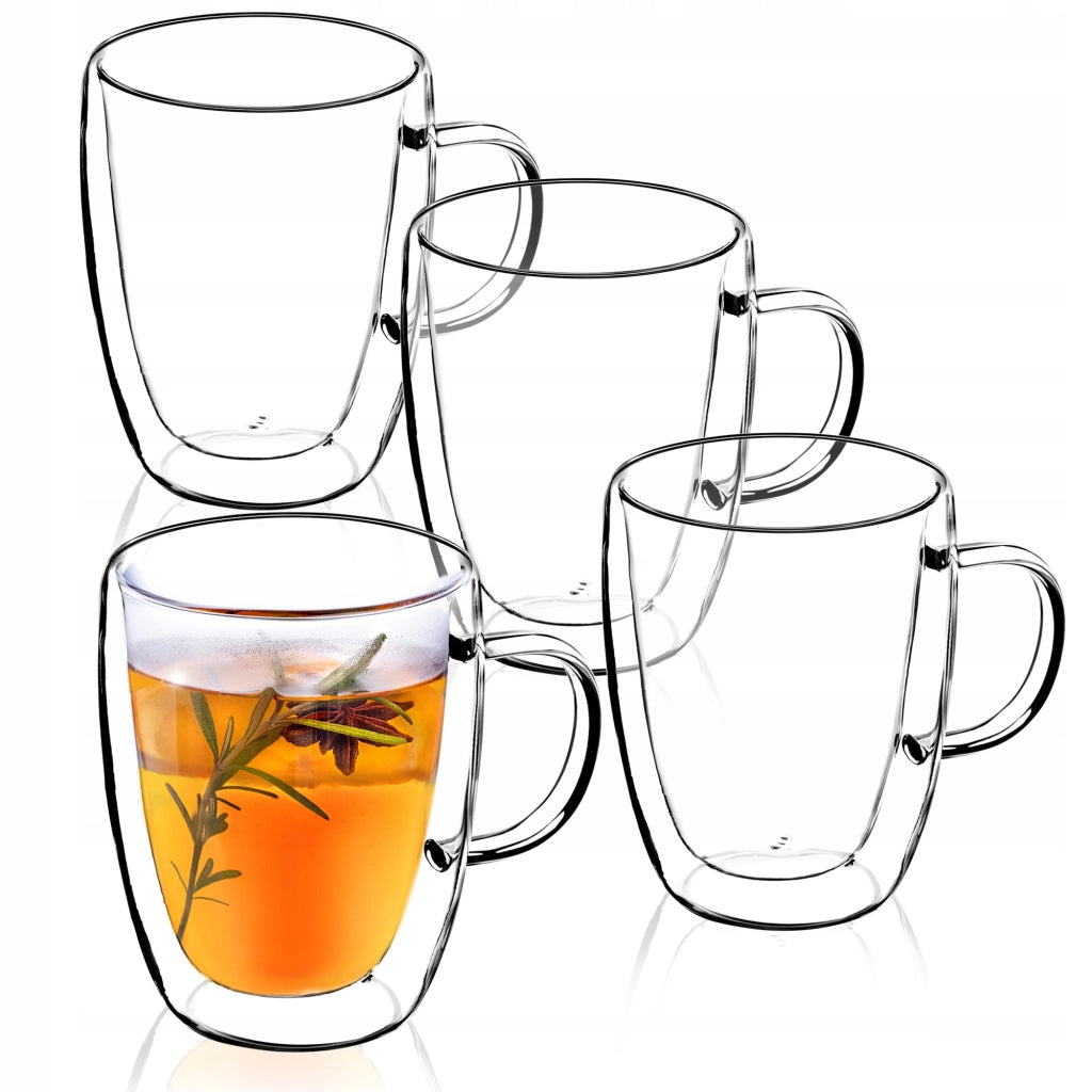 Bicchieri termici KADAX per caffè, tè, latte macchiato, tazze a doppia parete da 350 ml, confezione da 4 pezzi