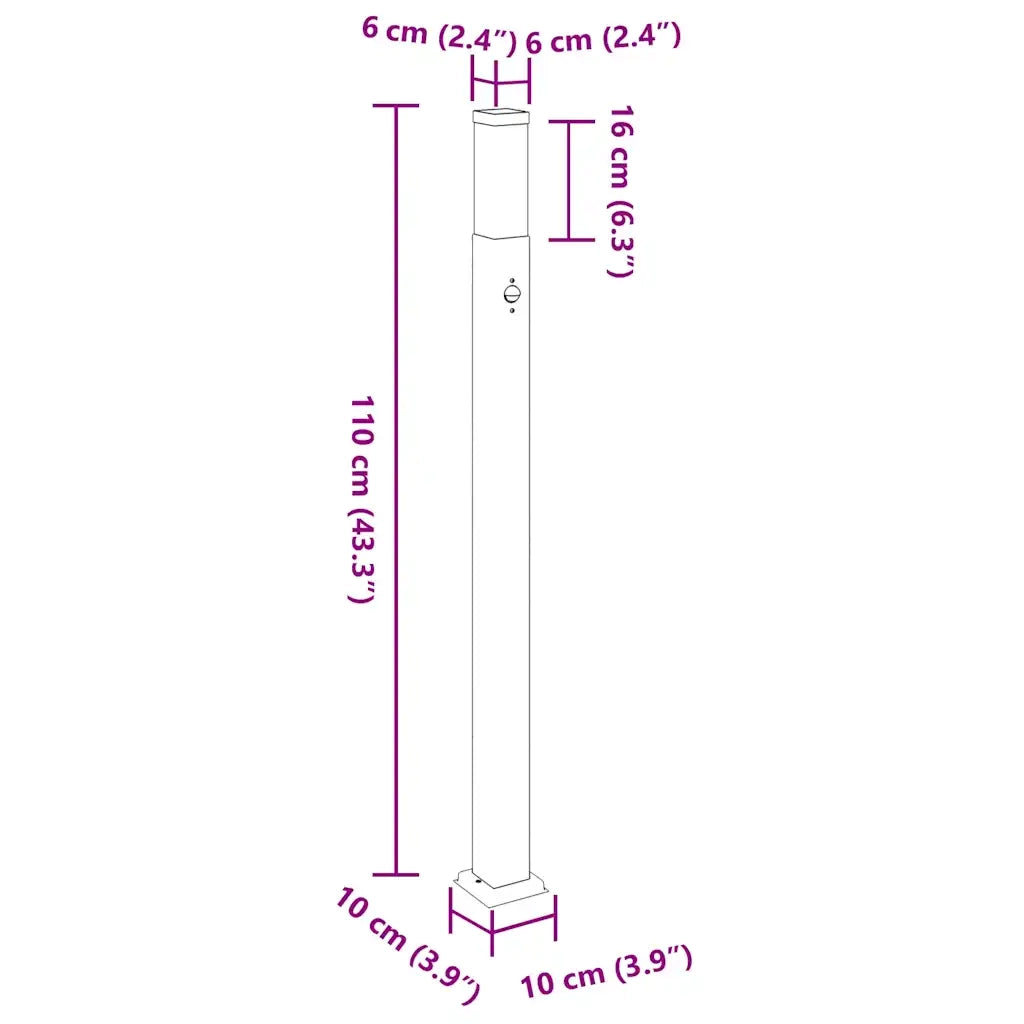 Lampioni a paletto con sensore 3 pz 110 cm Acciaio Inox IP44 4006058
