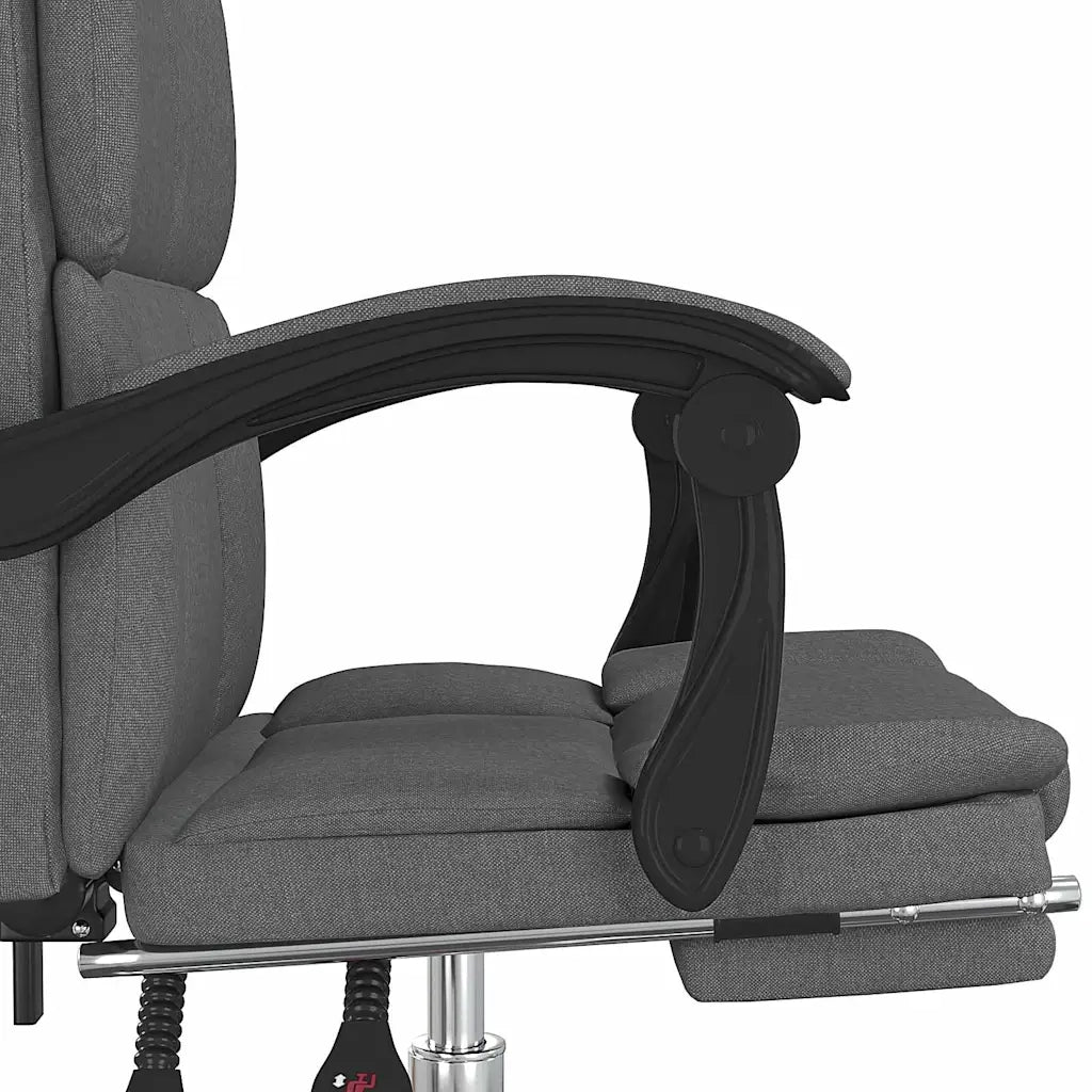 Sedia per studi-Poltrona da Ufficio Reclinabile Grigio Scuro in Tessuto 618396