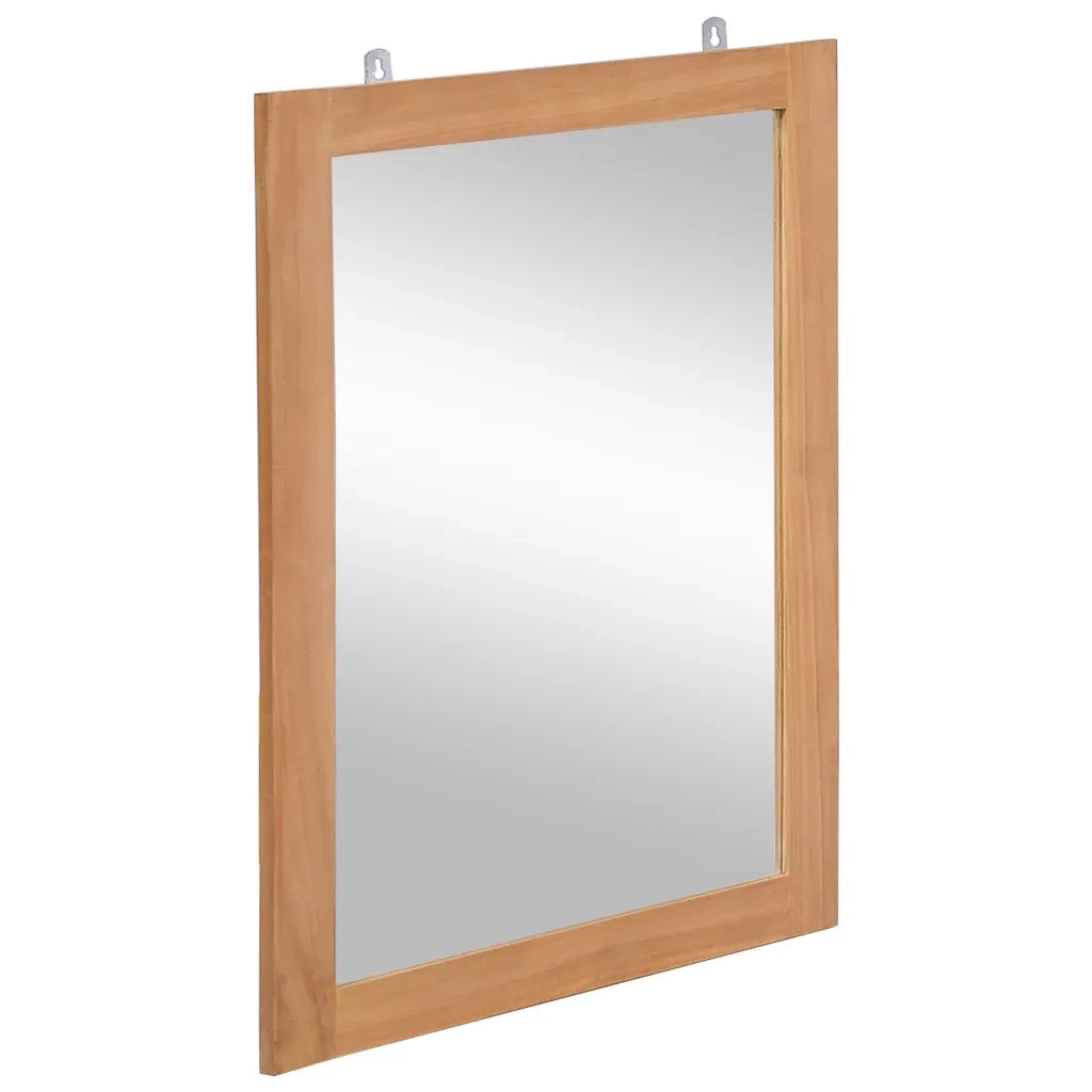 Specchio da Parete-Specchio a muro in Legno Massello di Teak 50x70 cm