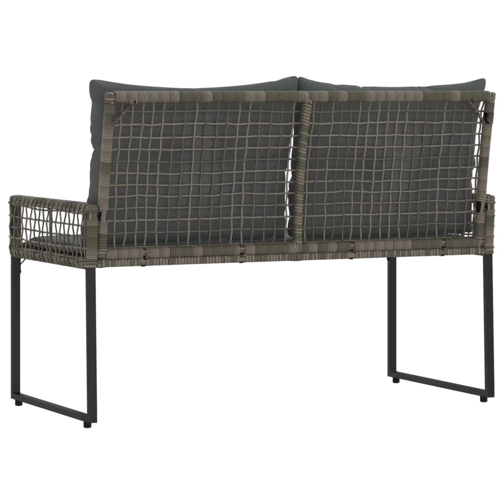 Panchina da esterno Grigio 118 x 55 x 82 cm Rattan PE e Tessuto