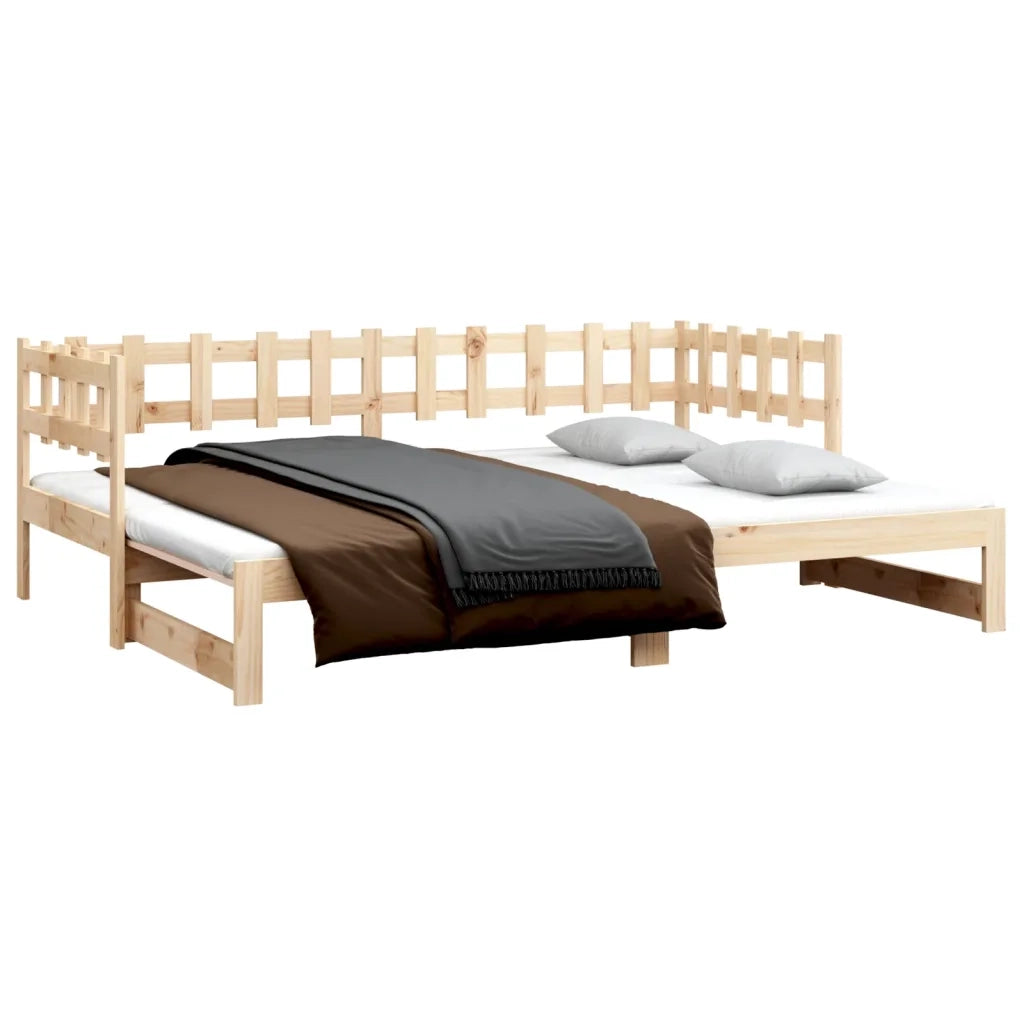 Dormeuse Estraibile 2x(80x200) cm in Legno Massello di Pino cod mxl 59174