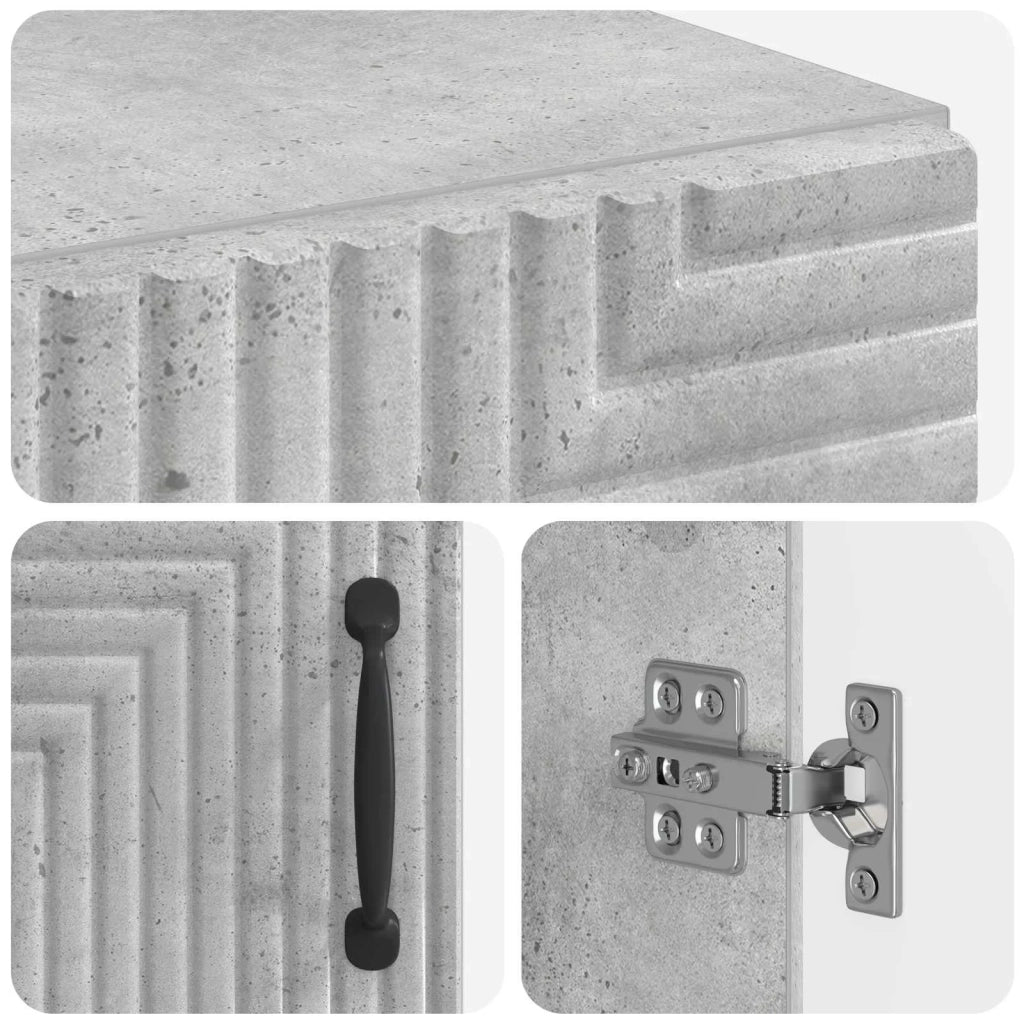 Armadio da Bagno con Ripiano Aperto HAARLEM Grigio Cemento 896818