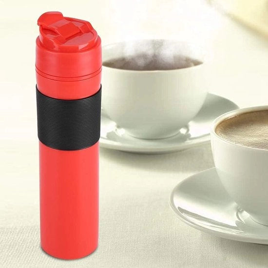 Mini macchina per caffè espresso portatile - Macchina per caffè manuale a mano per casa, ufficio e viaggio - Rosso