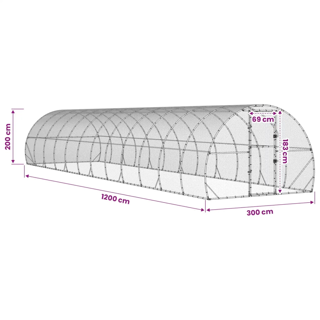 Pollaio Argento 1200 x 300 x 200 cm Acciaio zincato 3434695