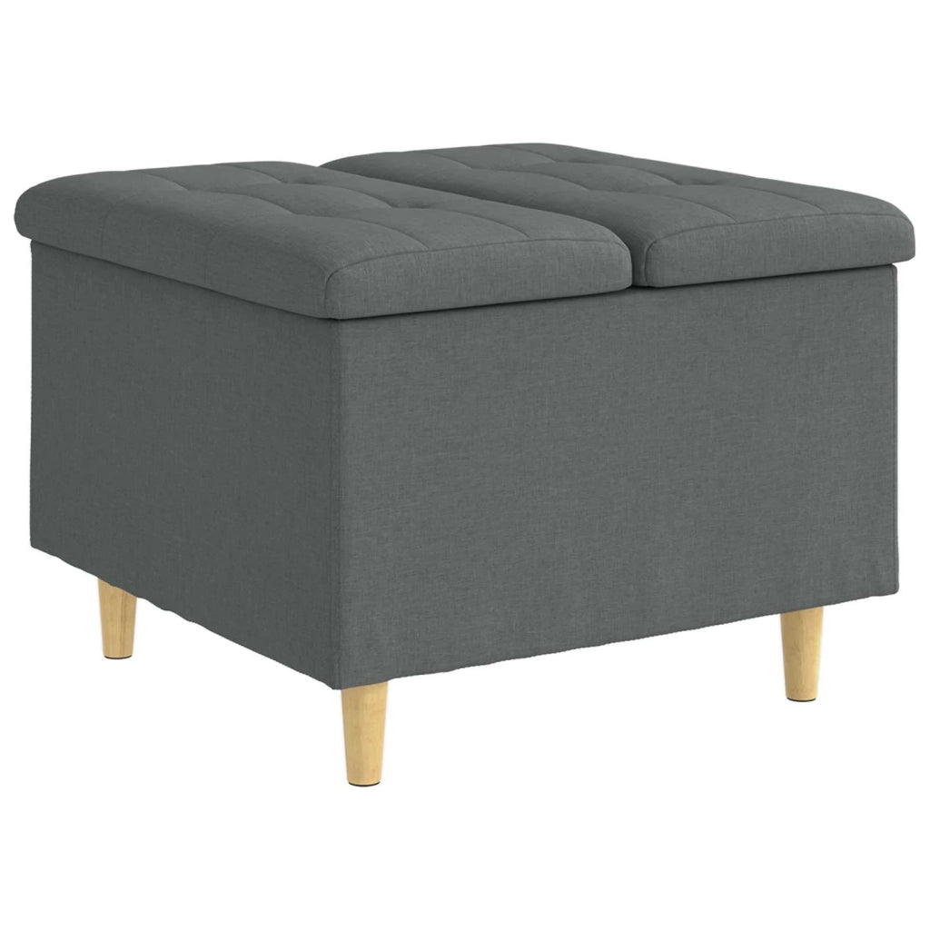 Pouf contenitore Grigio scuro 60 x 60 x 45 cm Tessuto 876819