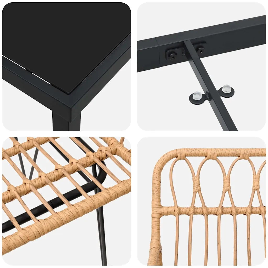 Set da Pranzo per Giardino 5 pcs Marrone 3379180