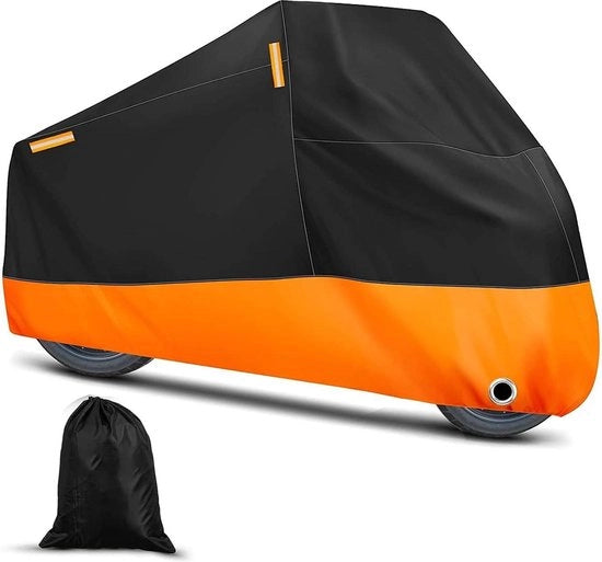Copricapo esterno per motocicletta invernale - 210D tessuto Oxford - impermeabile all'acqua e al sole - 4 strisce riflettenti - fori di sicurezza - formato XXL: 245 x 105 x 125 cm Copricapo esterno