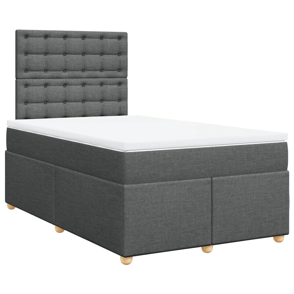 Giroletto a Molle con Materasso Grigio Scuro 120x190cm Tessuto 3293534