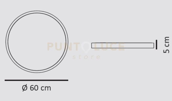 Lampada da soffitto bianca 300-60B 48W 3000K 3840L led integrato dimmerabile