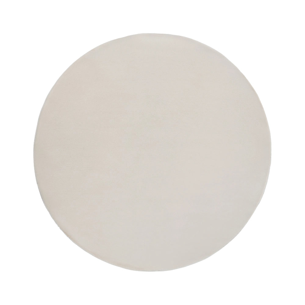 Tappeto Rotondo Beige Chiaro in Finta Pelliccia 160 x 160 cm a Pelo Lungo per Soggiorno con Retro in Poliestere Stile Moderno