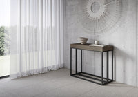 Consolle Allungabile 90-300x40x77 cm Epoca Tortora Telaio Antracite