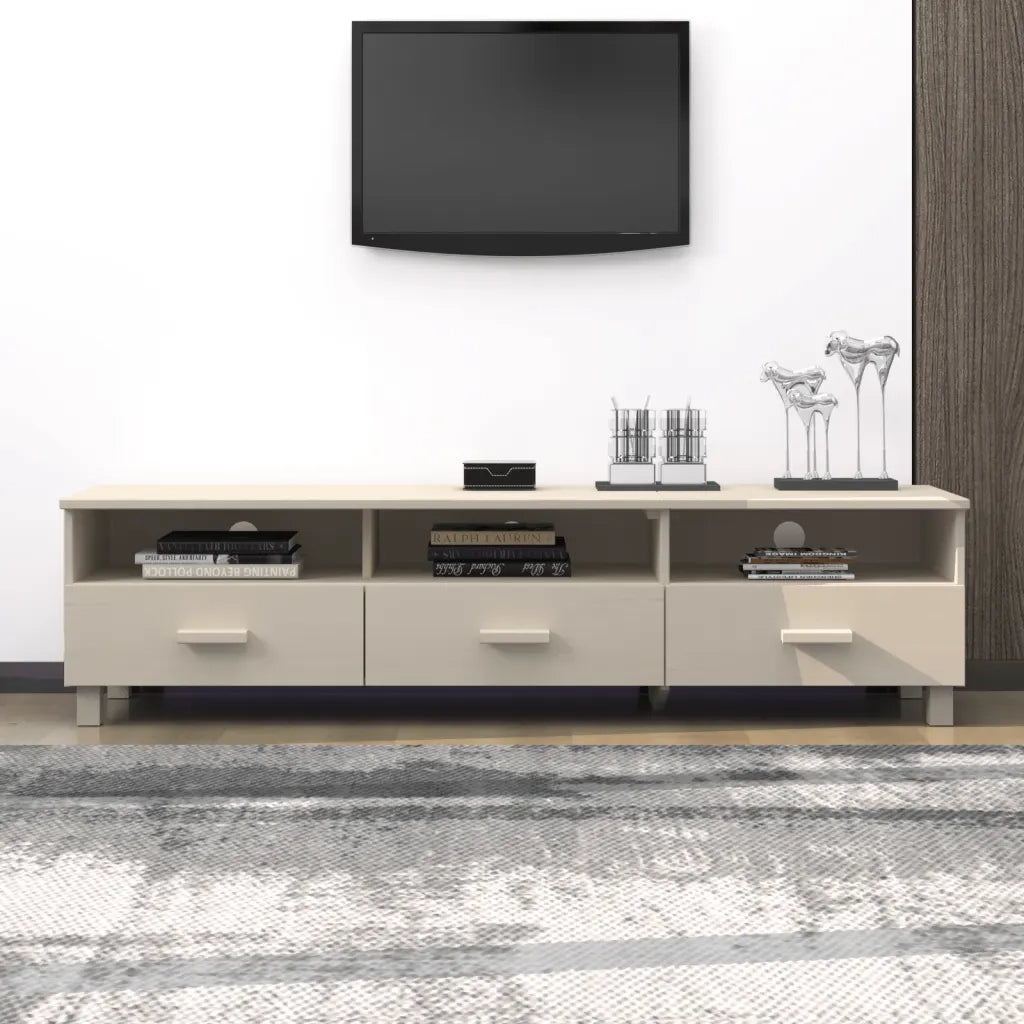 Mobile TV | Armadietto TV | Mobile Porta TV HAMAR ambra 158x40x40 cm in Legno Massello di Pino