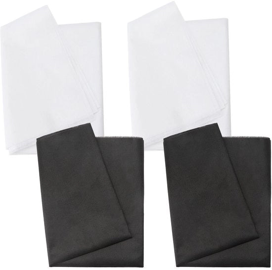 Velo di tessuto per stirare 4 Metri - Tela opacca 100 x 100 cm - Peso leggero 40 g/m² - Nero/Bianco - Ideale per cucire e artigianato