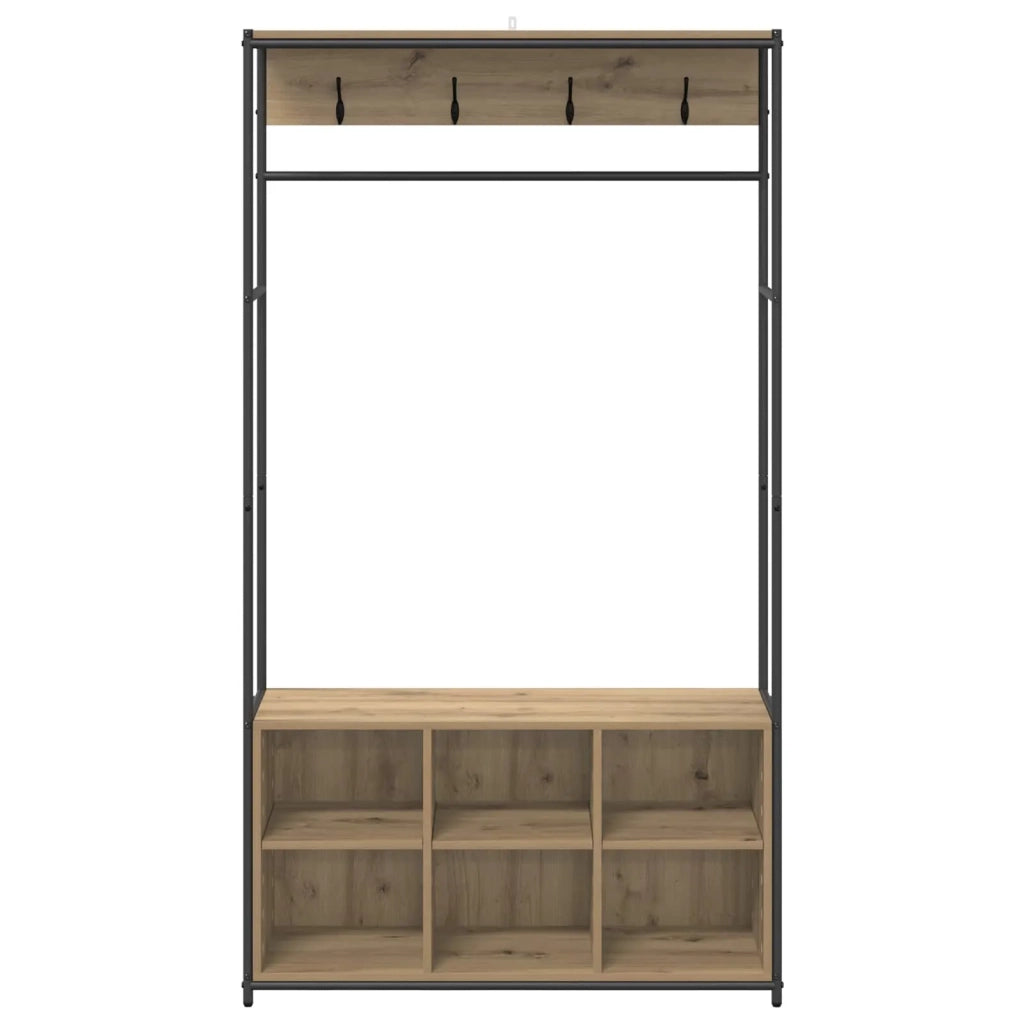 Appendiabiti con panca per scarpe Rovere Artigianale 8012037